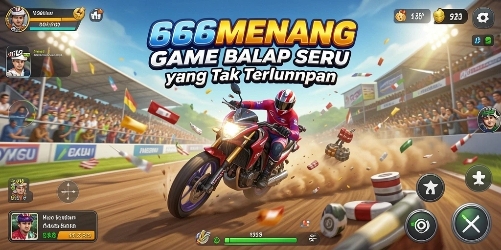 Tampilan menegangkan saat balapan di 666MENANG dengan mobil cepat.