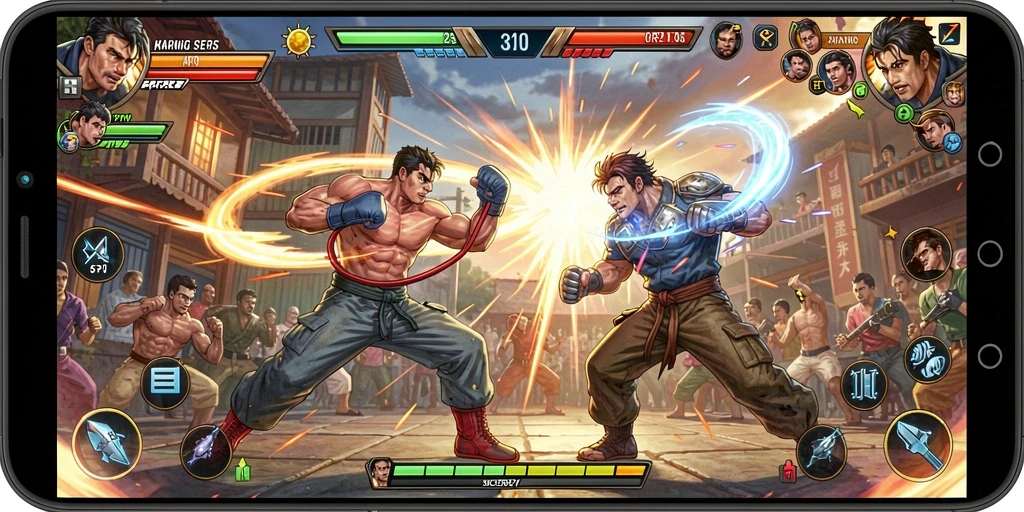 Gambaran gameplay seru dalam API77 dengan pertarungan yang dinamis.