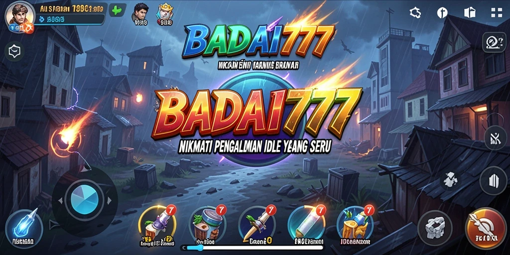 Tangkapan layar utama BADAI777 yang menunjukkan gameplay Idle yang menakjubkan.