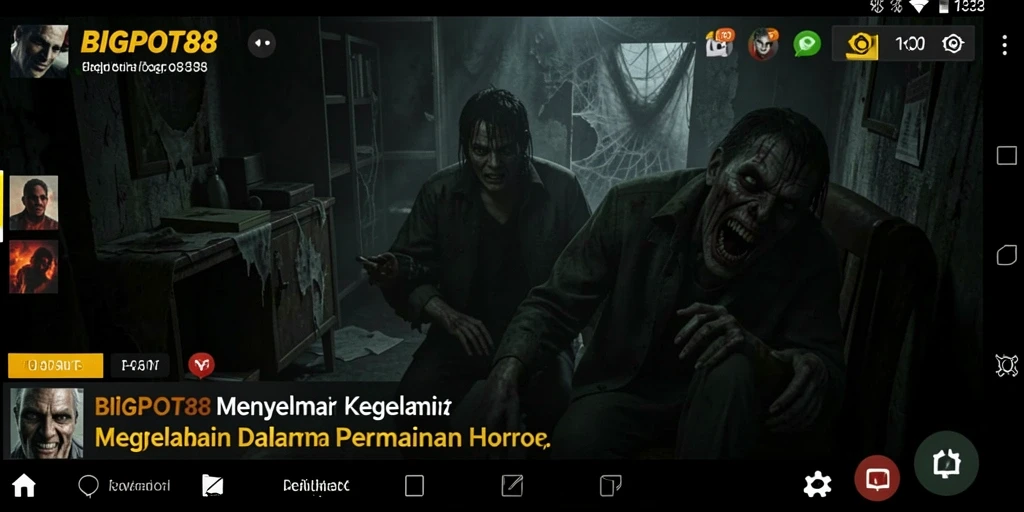Tampilan menegangkan saat karakter menjelajahi kegelapan di BIGPOT88.