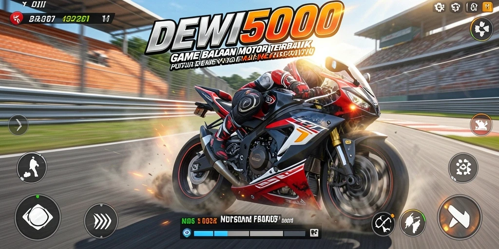 Gameplay seru DEWI5000 dengan balapan motor yang mendebarkan dan grafis menarik.