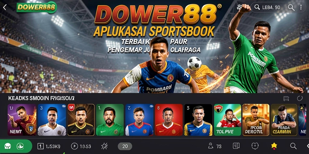 Screenshot utama DOWER88 dengan tampilan taruhan olahraga yang menarik.