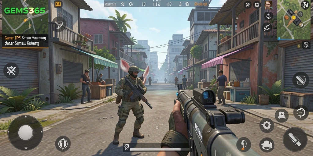 Tampilan gameplay menegangkan dan menarik dari GEMS365.