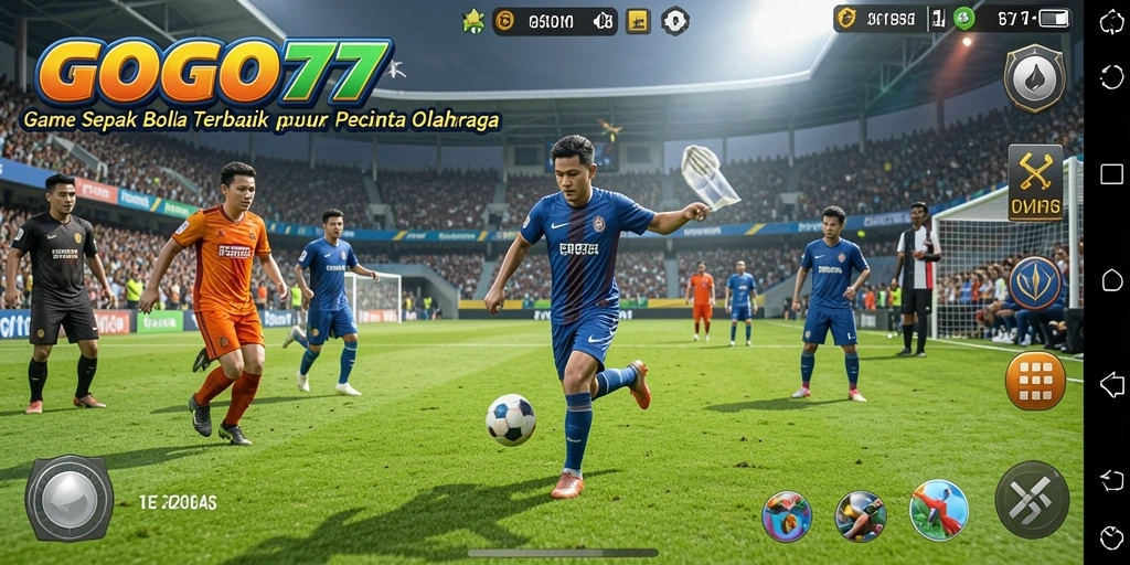 Tampilan gameplay yang mendebarkan dari GOGO77 dengan aksi sepak bola yang nyata.