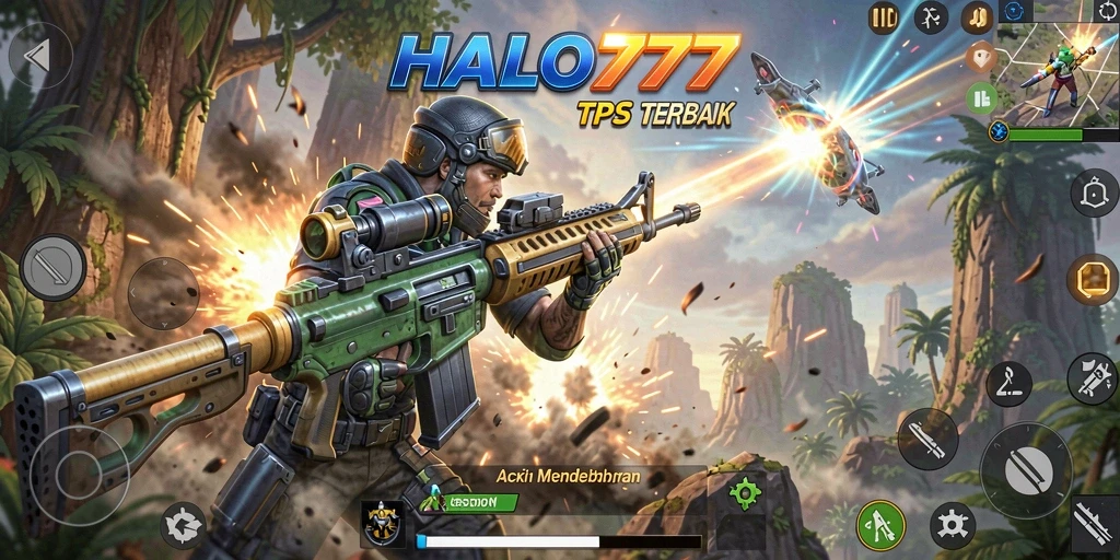 Tampilan gameplay menarik di HALO777 dengan aksi TPS yang mendebarkan.