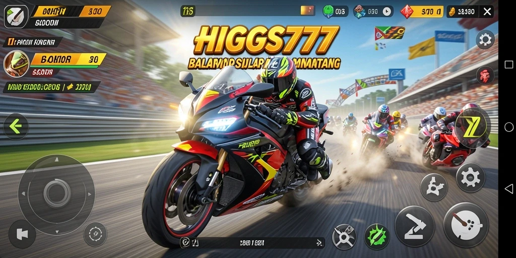 Tampilan gameplay seru dengan balapan motor yang mendebarkan.
