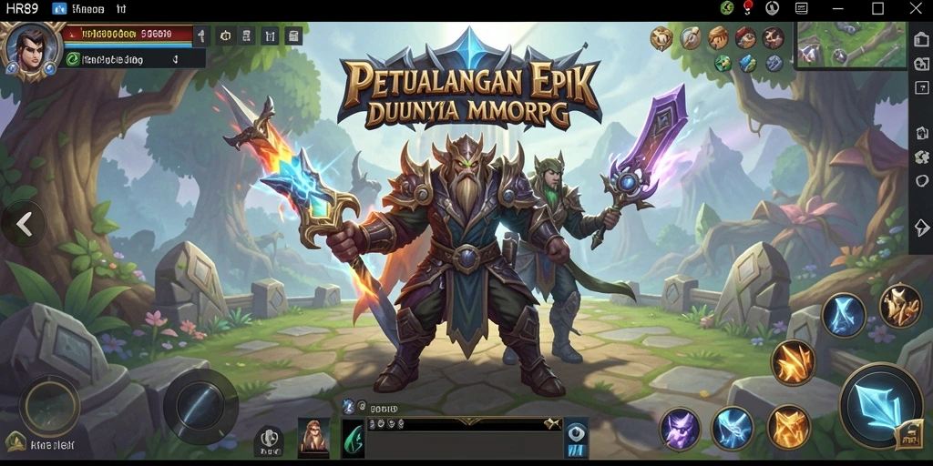 Tangkapan layar menunjukkan aksi seru dalam pertempuran HR89 di dunia MMORPG.