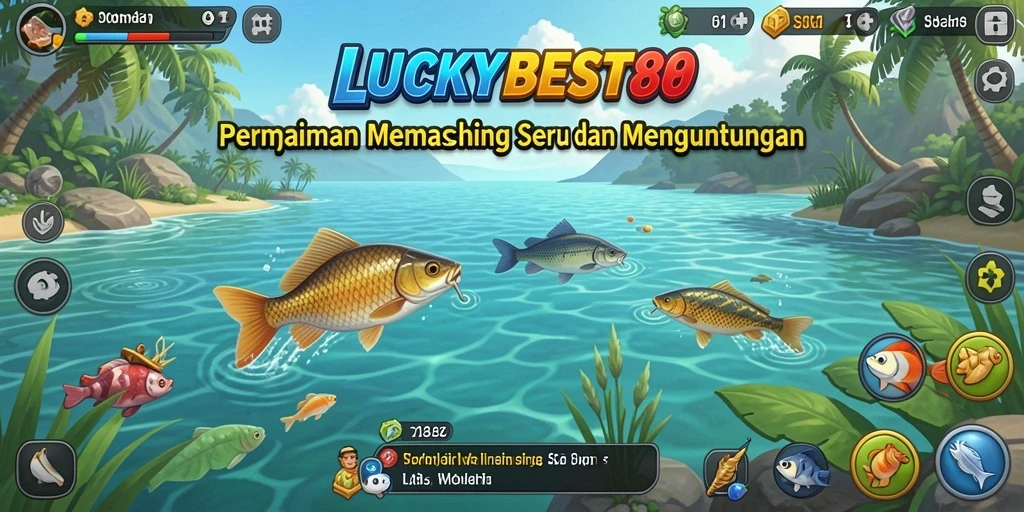 Tampilan terbaik dari gameplay memancing di LUCKYBEST88 yang seru.