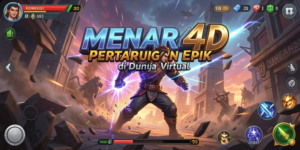 Tampilan gameplay yang mendebarkan dari MENARA4D dengan aksi pertarungan yang intens.