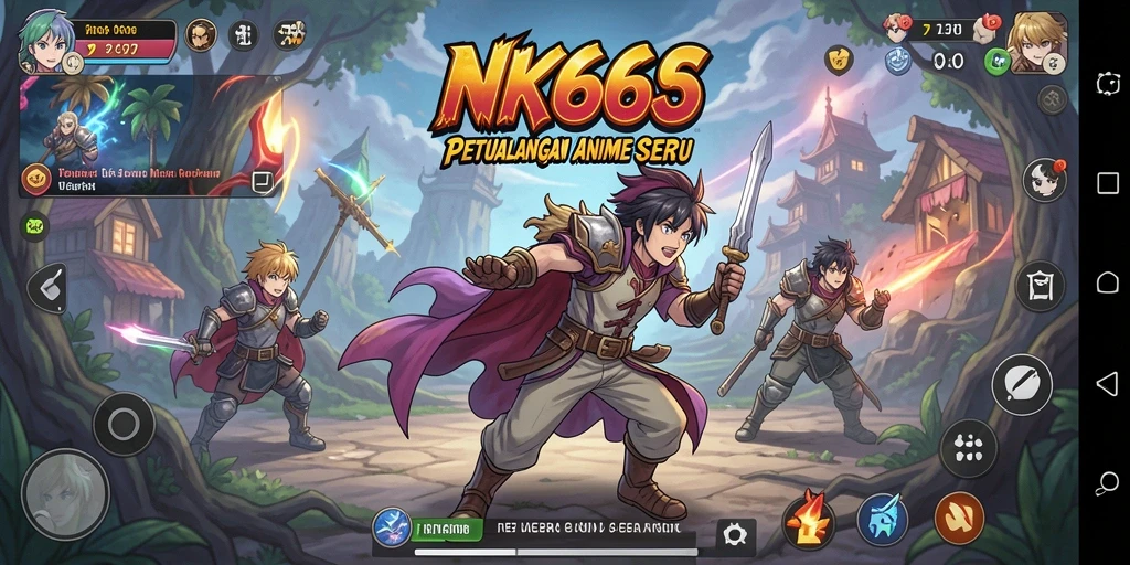 Screenshot gameplay NK666 menampilkan aksi karakter Anime yang mendebarkan.