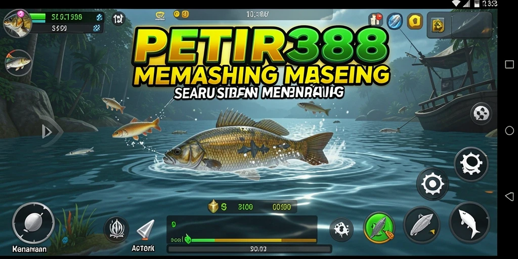 Tampilan gameplay PETIR388 yang menarik saat memancing ikan.