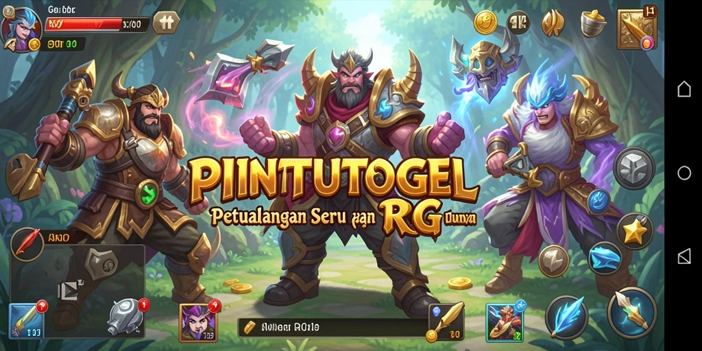 Tampilan gameplay PINTUTOGEL dengan petualangan seru dan karakter unik.