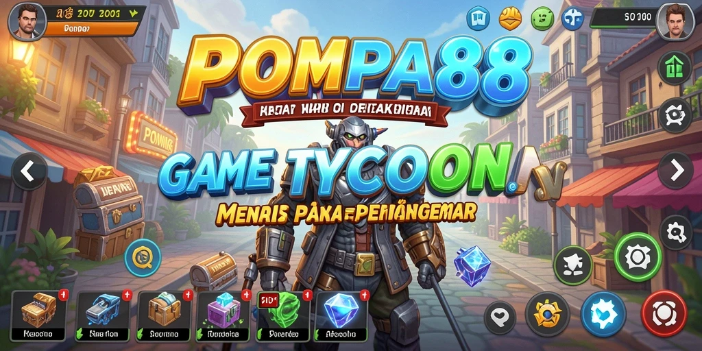 Tampilan menarik dari gameplay POMPA88 dengan elemen Tycoon.