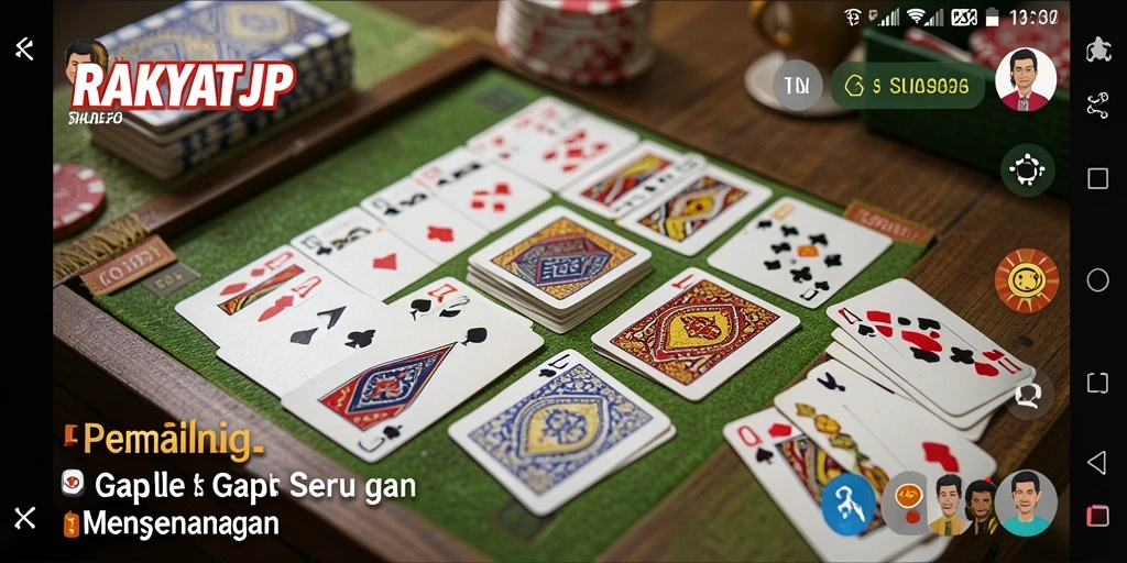 Tampilan gameplay seru dalam RAKYATJP saat bermain Gaple.