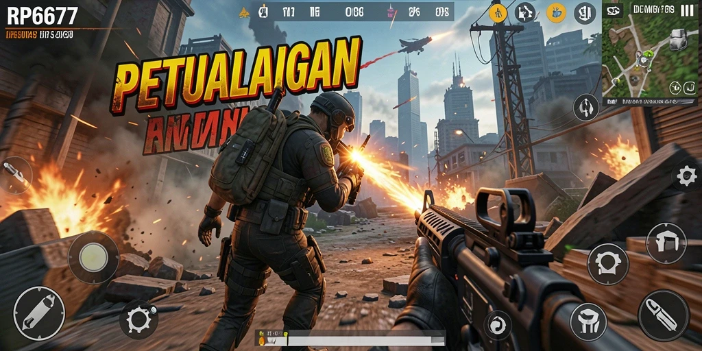 Tampilan gameplay menegangkan dan dinamis di RP6677.