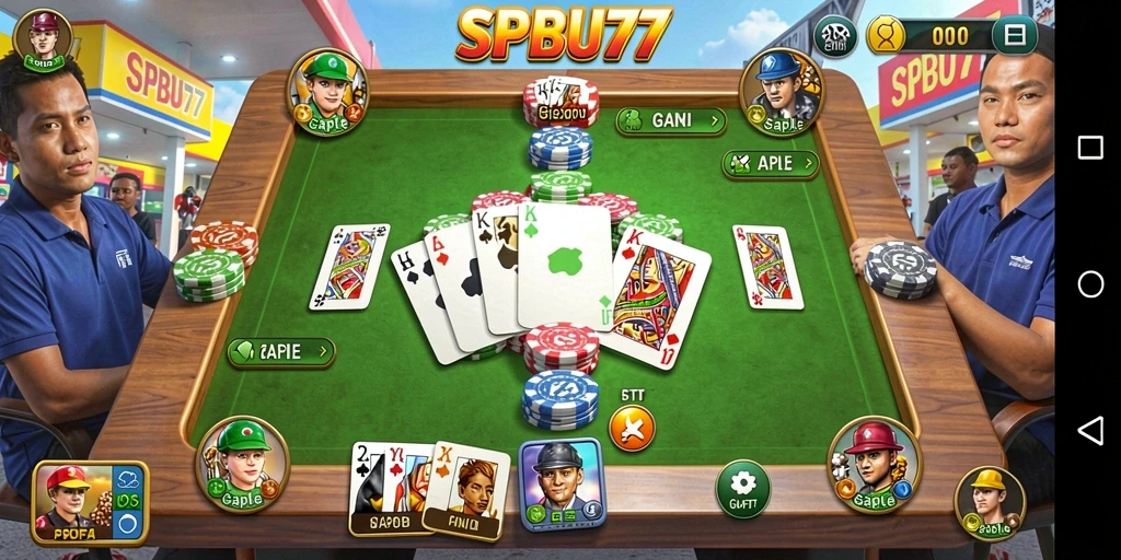 Tampilan gameplay SPBU77 yang seru dan interaktif dengan fitur menarik.