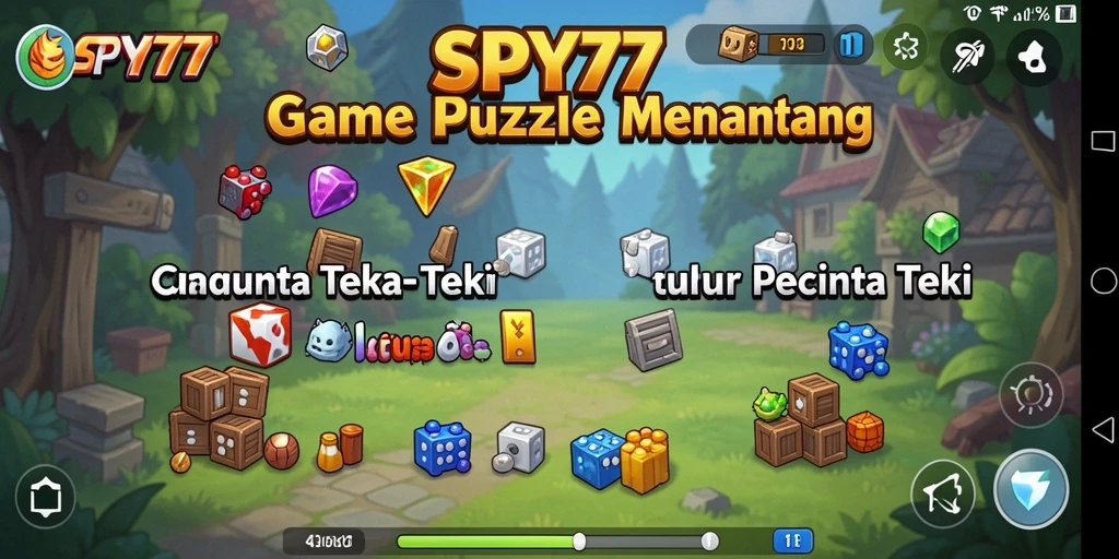 Tampilan gameplay SPY77 yang penuh warna dan menantang.