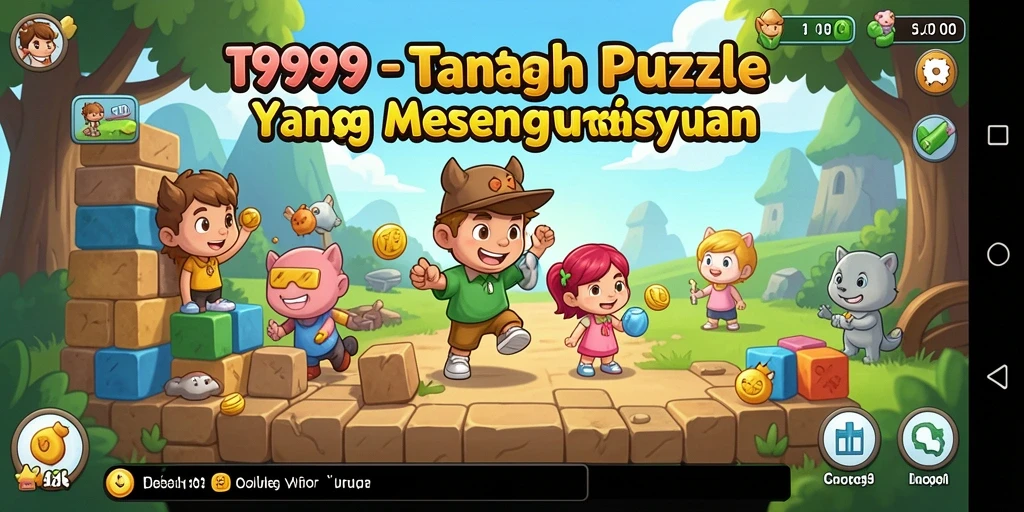 Tampilan gameplay puzzle yang menantang dan mengasyikkan di T9999.